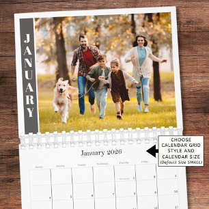 Modernes Minimal Ein Foto pro Monat Kalender