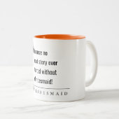 Modernes Minimal einfach kühne klasse Bridesmaid G Zweifarbige Tasse (VorderseiteRechts)