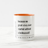 Modernes Minimal einfach kühne klasse Bridesmaid G Zweifarbige Tasse (Mittel)