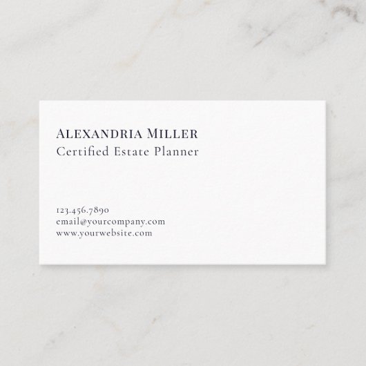 Modernes Minimal einfach Visitenkarte (Vorderseite)