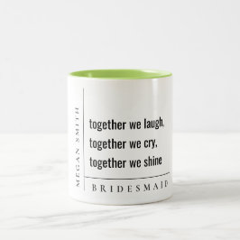 Modernes Minimal einfach zusammen Bridesmaid Gesch Zweifarbige Tasse