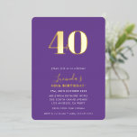 MODERNES MINIMAL einfaches 30. Party lila Folieneinladung<br><div class="desc">von kat massard >>> https://linktr.ee/simplysweetpaperie <<< Ein modernes minimales Einladungsdesign für Ihren Geburtstag - Aktualisieren Sie die Vorlage um Ihr Alter widerzuspiegeln - zu einfach! TIPP: 1. Um Grafiken und Schriftart zu ändern/zu verschieben und mehr Text hinzuzufügen, klicken Sie auf den Button "Anpassen". - - - - - - -...</div>