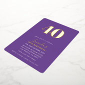 MODERNES MINIMAL einfaches 30. Party lila Folieneinladung (Gedreht)