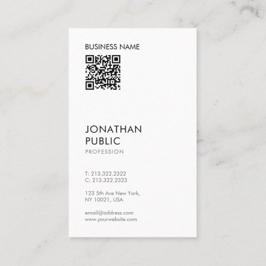 Modernes Minimal Einfaches Elegantes Berufliches O Visitenkarte (Rückseite)