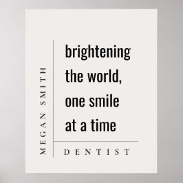 Modernes Minimal einfaches, feines Dentist-Geschen Poster