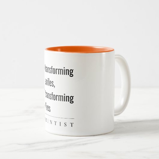 Modernes Minimal einfaches, feines Lächeln Zahnsto Zweifarbige Tasse (VorderseiteRechts)