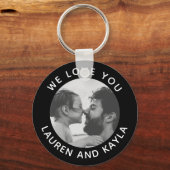 Modernes Minimal einfaches Foto Nachricht Vater Co Schlüsselanhänger (Vorderseite)