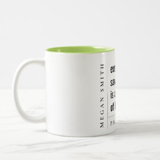 Modernes Minimal einfaches Motivierend paramedisch Zweifarbige Tasse (Links)