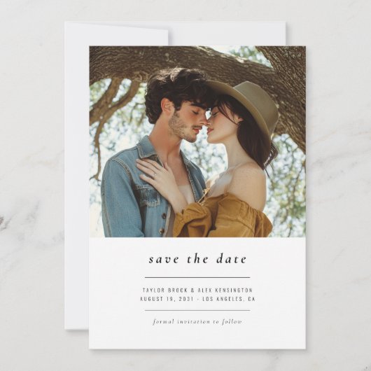 Modernes Minimal-Einfaches QR-Foto Save The Date (Vorderseite)