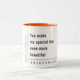 Modernes Minimal einfaches Special Bridesmaid-Gesc Zweifarbige Tasse