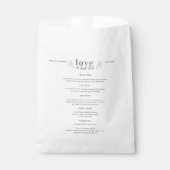 Modernes Minimal | Einzigartiges Hochzeitmenü Geschenktütchen (Vorderseite)