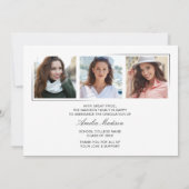 Modernes Minimal-Einzigartiges Ink Script Graduate Ankündigung (Rückseite)