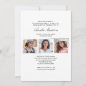 Modernes Minimal-Einzigartiges Ink Script Graduate Ankündigung (Rückseite)