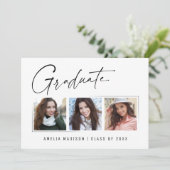 Modernes Minimal-Einzigartiges Ink Script Graduate Ankündigung (Stehend Vorderseite)