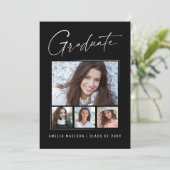 Modernes Minimal-Einzigartiges Ink Script Graduate Ankündigung (Stehend Vorderseite)