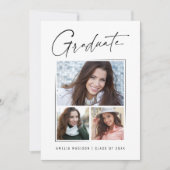 Modernes Minimal-Einzigartiges Ink Script Graduate Ankündigung (Vorderseite)