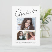 Modernes Minimal-Einzigartiges Ink Script Graduate Ankündigung (Stehend Vorderseite)