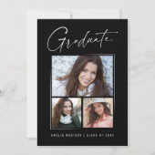 Modernes Minimal-Einzigartiges Ink Script Graduate Ankündigung (Vorderseite)