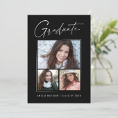 Modernes Minimal-Einzigartiges Ink Script Graduate Ankündigung (Stehend Vorderseite)