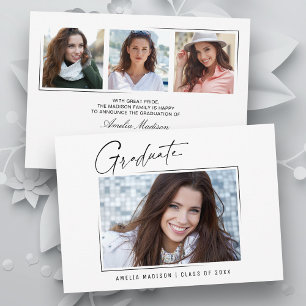 Modernes Minimal-Einzigartiges Ink Script Graduate Ankündigung