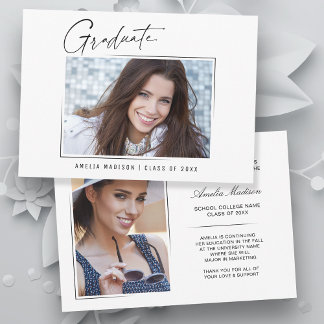 Modernes Minimal-Einzigartiges Ink Script Graduate Ankündigung