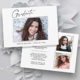 Modernes Minimal-Einzigartiges Ink Script Graduate Ankündigung