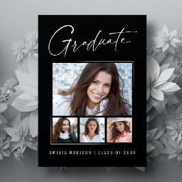 Modernes Minimal-Einzigartiges Ink Script Graduate Ankündigung