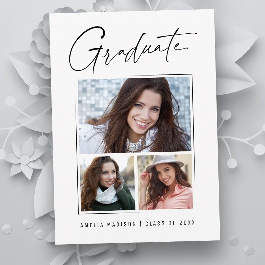 Modernes Minimal-Einzigartiges Ink Script Graduate Ankündigung