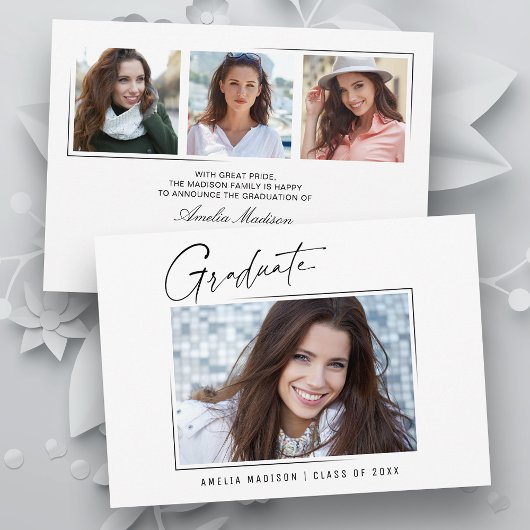 Modernes Minimal-Einzigartiges Ink Script Graduate Ankündigung