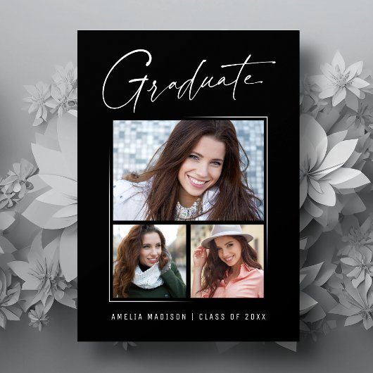 Modernes Minimal-Einzigartiges Ink Script Graduate Ankündigung