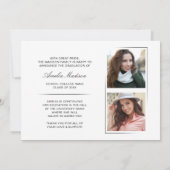 Modernes Minimal-Einzigartiges Ink Script Graduate Ankündigung (Rückseite)