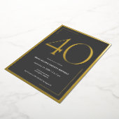 Modernes Minimal Elegant Fortieth Birthday Folieneinladung (Gedreht)