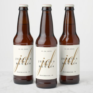 Modernes Minimal-Elegant-Kalligrafie-Script-Monogr Bierflaschenetikett