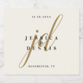 Modernes Minimal-Elegant-Kalligrafie-Script-Monogr Bierflaschenetikett (Einzelnes Label)