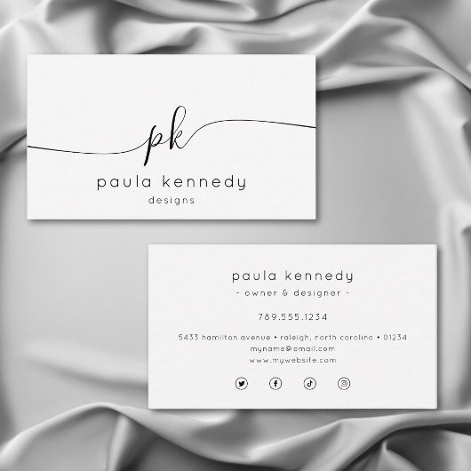 Modernes Minimal-Elegant-Monogramm Visitenkarte