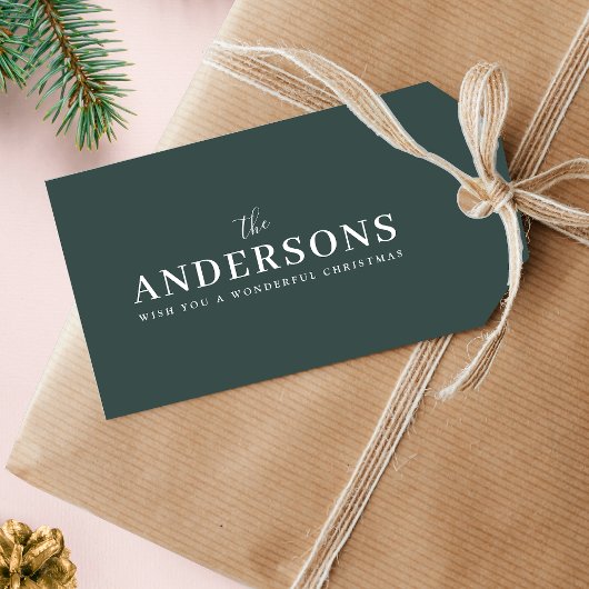 Modernes Minimal Elegante | Dark Forest Green Name Geschenkanhänger