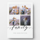 Modernes Minimal Elegante Familie Foto Collage Gri Fotoplatte (Vorderseite)