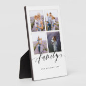 Modernes Minimal Elegante Familie Foto Collage Gri Fotoplatte (Seite)