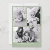 Modernes Minimal Elegante Sage Green New Baby Ankündigung (Rückseite)