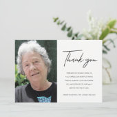 MODERNES MINIMAL ELEGANTES FOTO BEILEID MEMORIAL DANKESKARTE (Stehend Vorderseite)