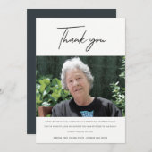 MODERNES MINIMAL ELEGANTES FOTO BEILEID MEMORIAL DANKESKARTE (Vorne/Hinten)