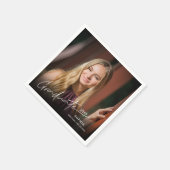 Modernes Minimal Elegantes Graduate Script-Foto Serviette (Ecke)