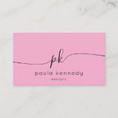 Modernes Minimal elegantes rosa Monogramm Visitenkarte (Vorderseite)