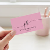 Modernes Minimal elegantes rosa Monogramm Visitenkarte