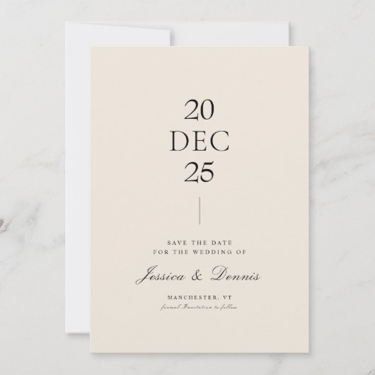 Modernes Minimal Elegantes Script Boho Save the Da Einladung (Vorderseite)