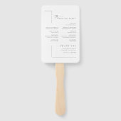 Modernes Minimal elegantes Script Chic Hochzeitspr Fächer (Rückseite)