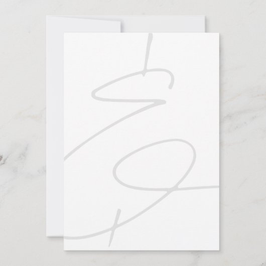 Modernes Minimal Elegantes Script Weiß Grau Hinzuf Save The Date (Rückseite)