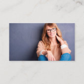 Modernes Minimal Elegantes stilvolles Foto Visitenkarte (Rückseite)