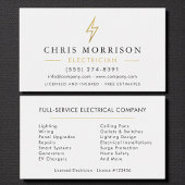 Modernes Minimal-Elektriker Weißgold Visitenkarte
