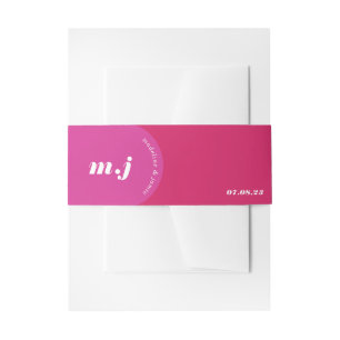 Modernes Minimal fett rosa Retro Arch fett Monogra Einladungsbanderole
